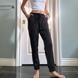 Black Dress Pants with Drawstring Waist